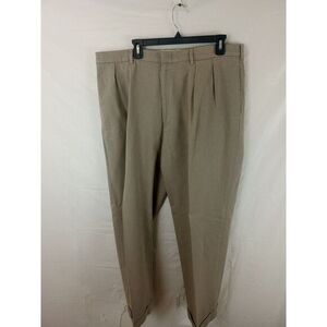 Vintage Men's Polo By Ralph Lauren 100% Cotton Size 40 X 30 Khaki Pleaded Slacks